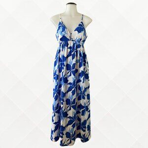 NWT A New Day Blue Floral Midi Dress • Adjustable Straps • Size XS •  WDS-100079